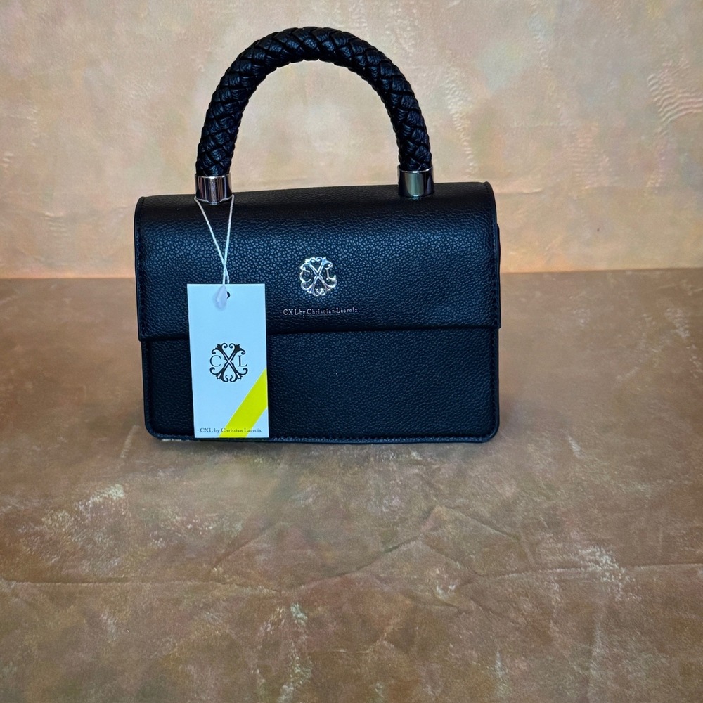 CXL Christian Lacroix black purse with crossbody strap NWT‎